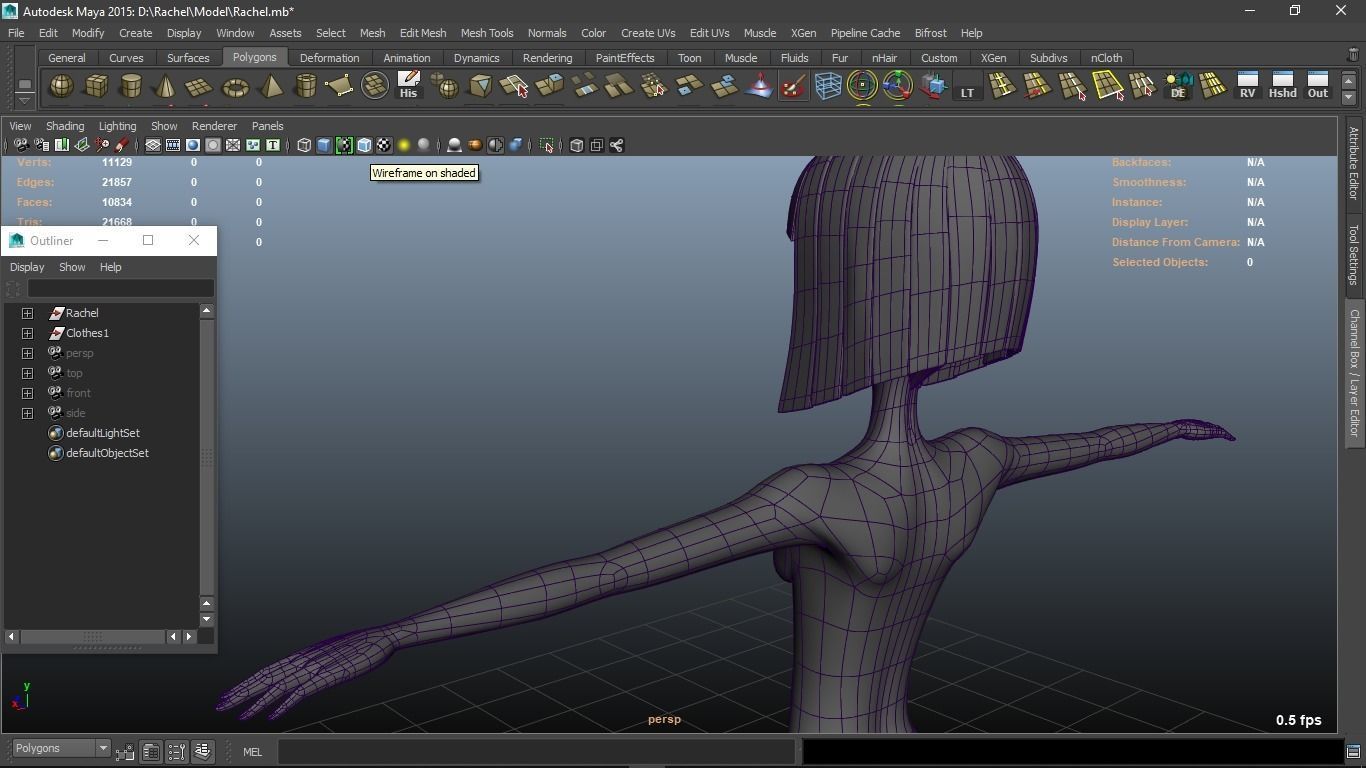 Rachel cartoon Teen Female Character 3D model_25