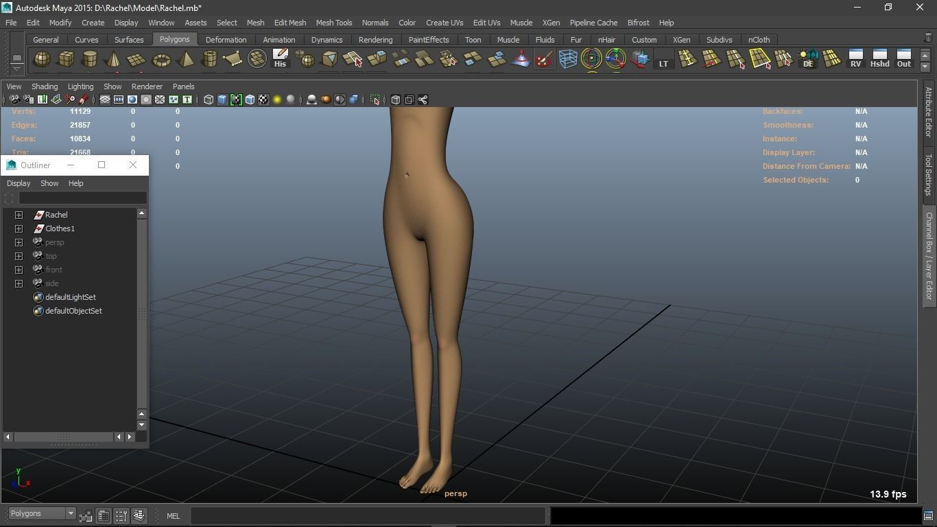 Rachel cartoon Teen Female Character 3D model_26