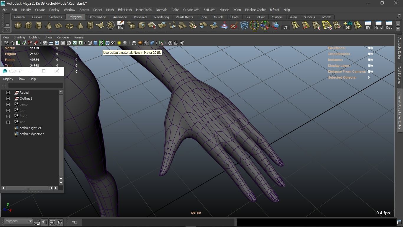 Rachel cartoon Teen Female Character 3D model_31