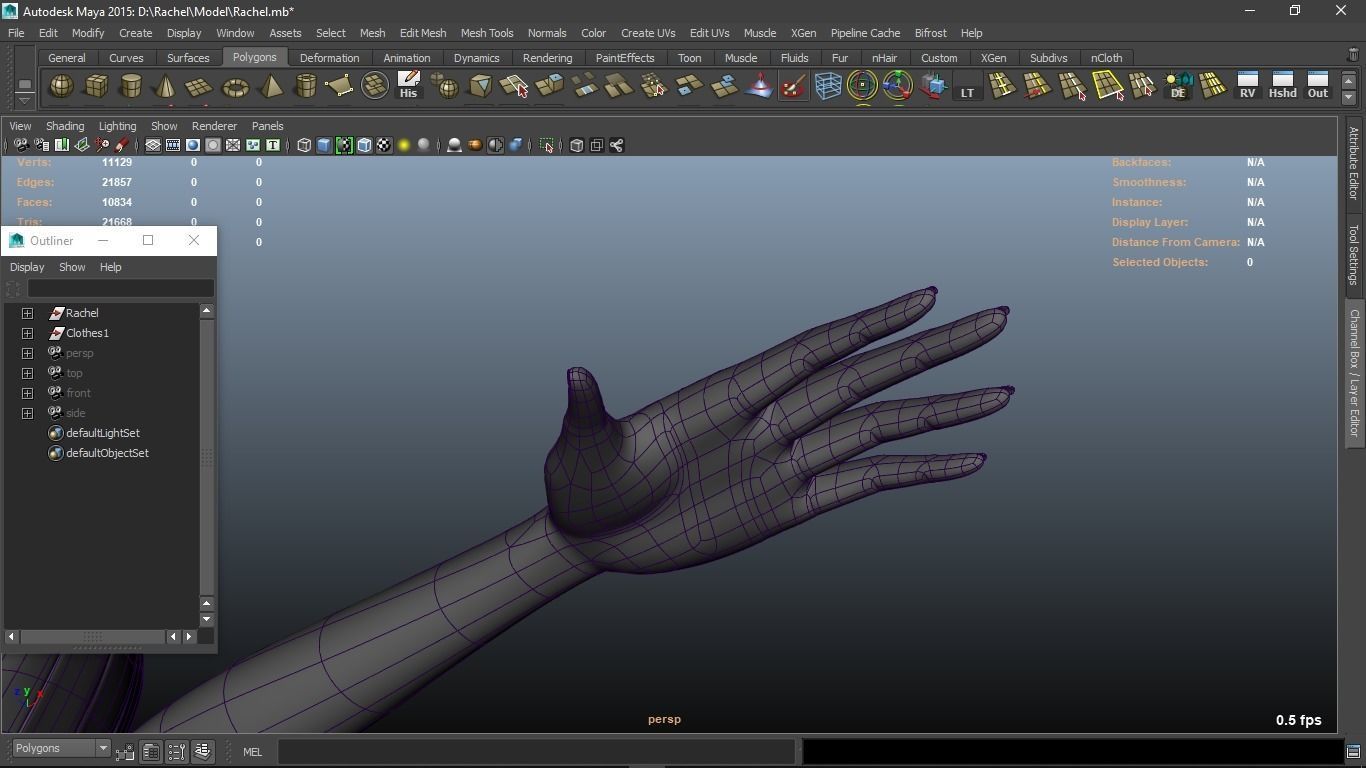 Rachel cartoon Teen Female Character 3D model_33