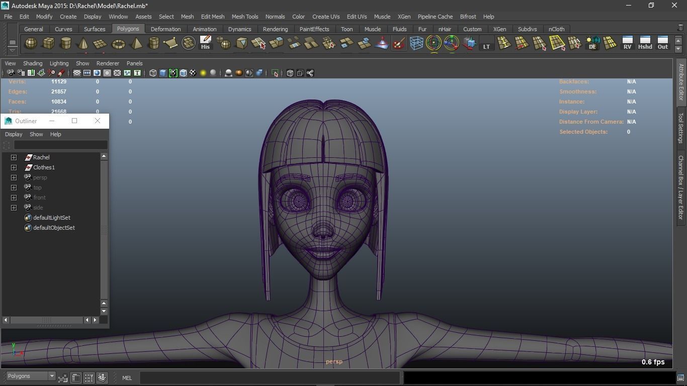 Rachel cartoon Teen Female Character 3D model_3