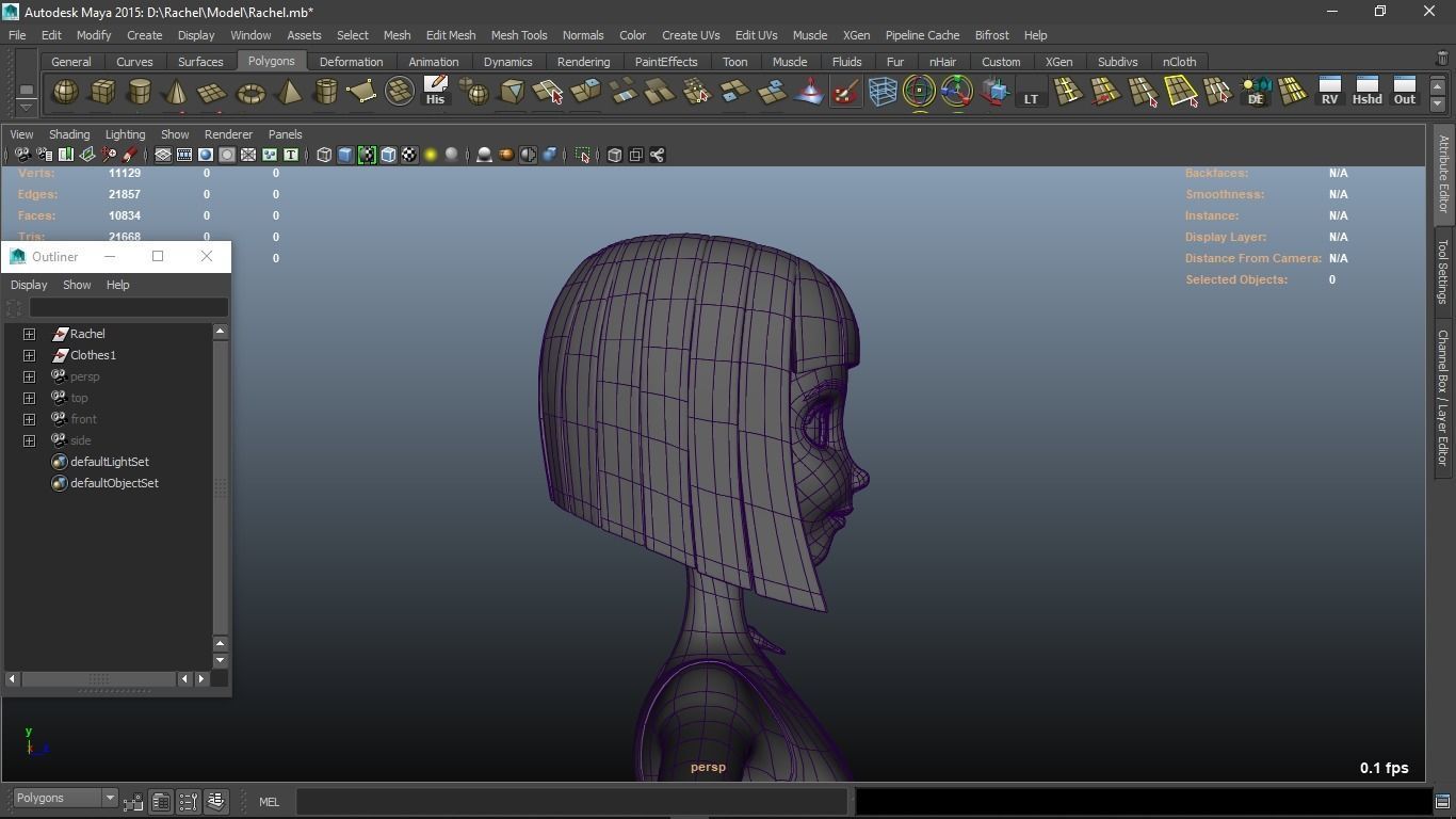 Rachel cartoon Teen Female Character 3D model_9
