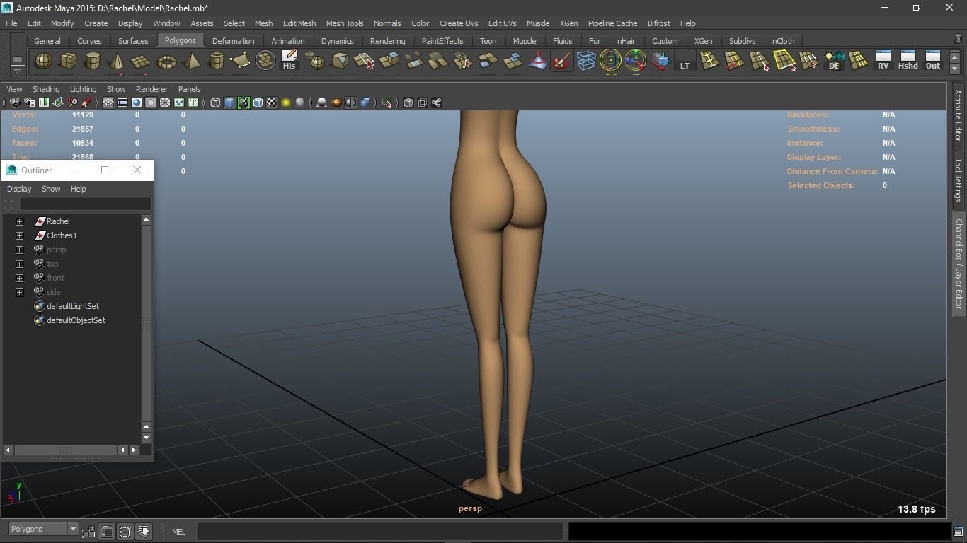 Rachel cartoon Teen Female Character 3D model_28