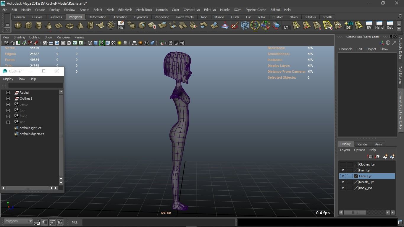 Rachel cartoon Teen Female Character 3D model_21