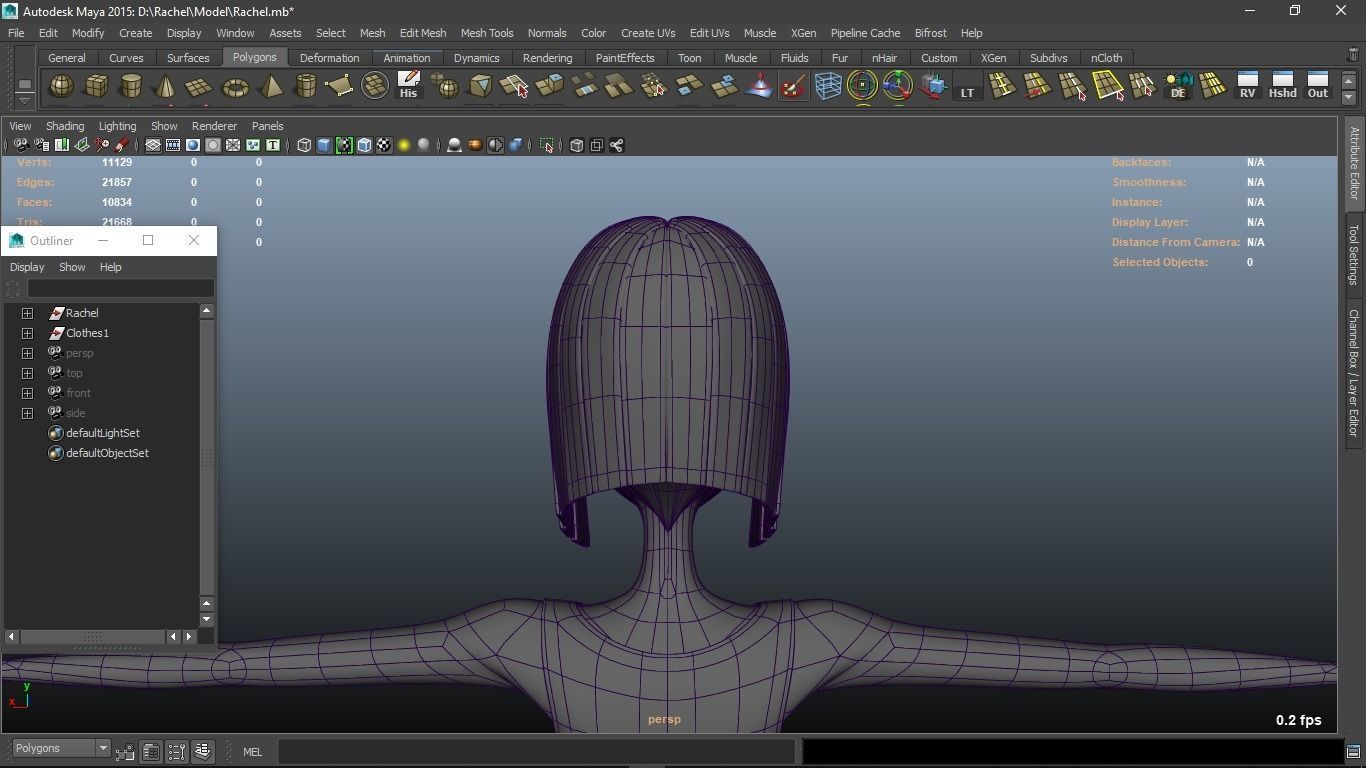 Rachel cartoon Teen Female Character 3D model_7