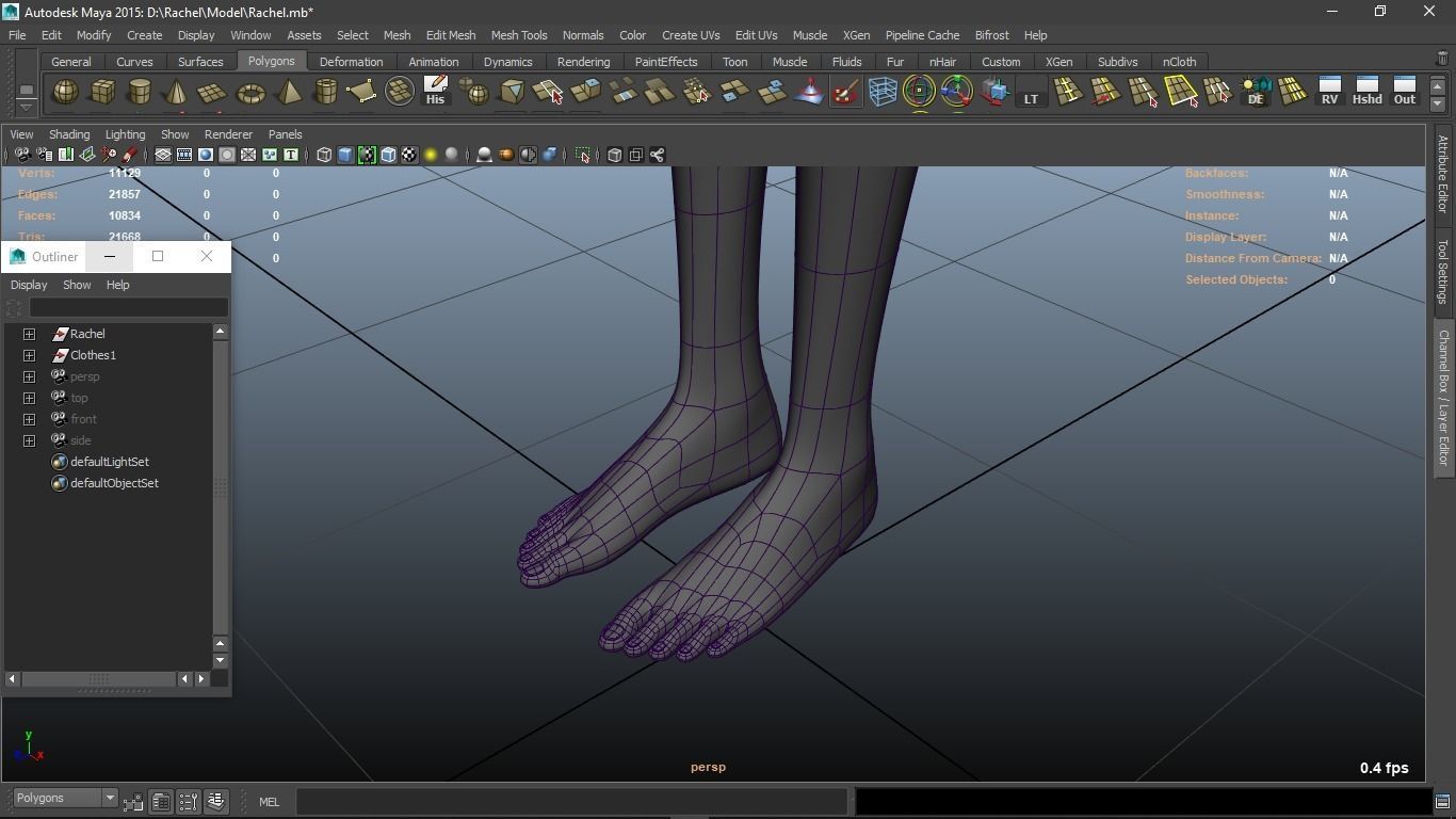 Rachel cartoon Teen Female Character 3D model_35