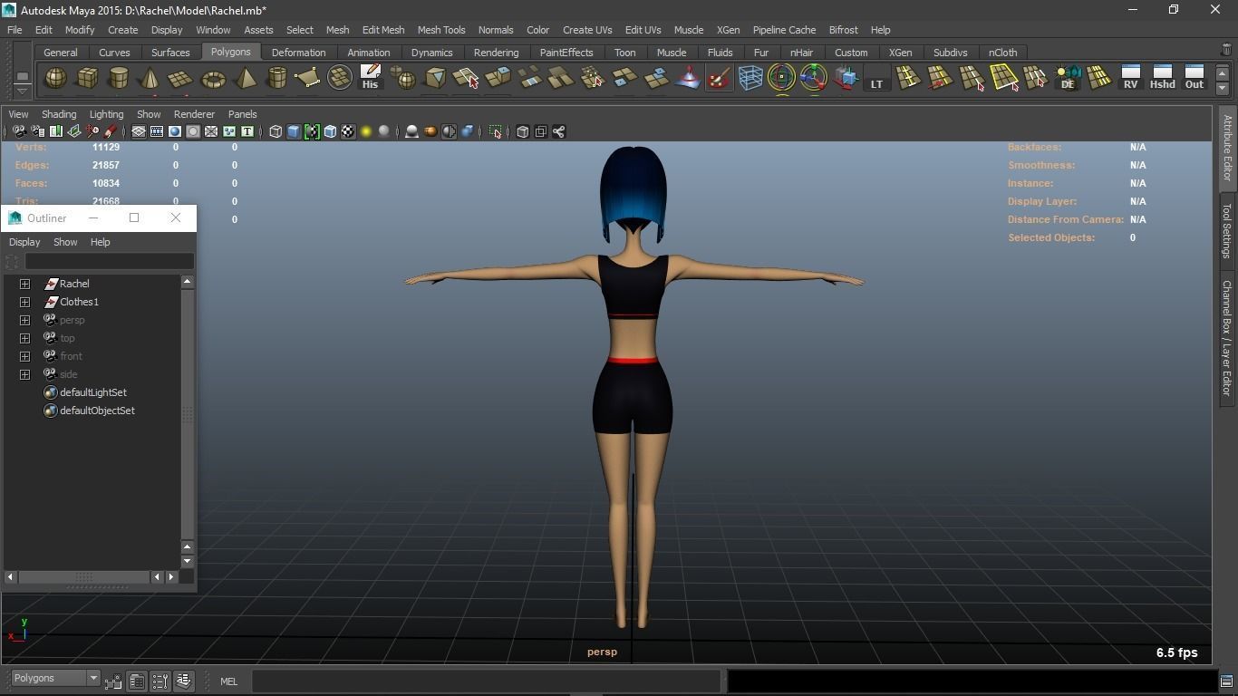 Rachel cartoon Teen Female Character 3D model_12