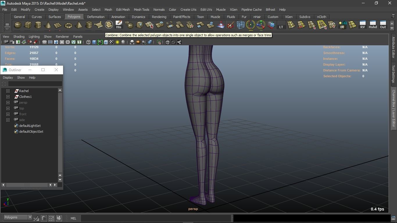 Rachel cartoon Teen Female Character 3D model_29