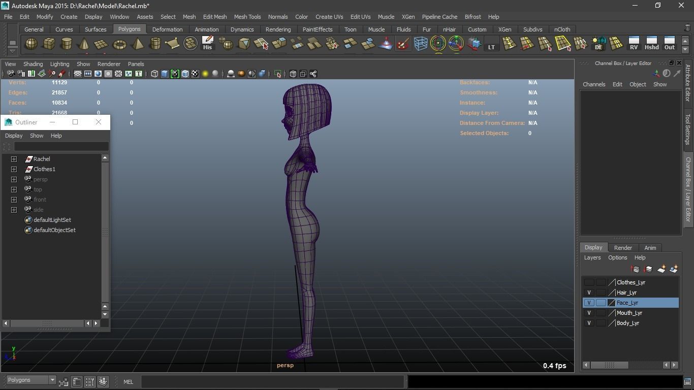 Rachel cartoon Teen Female Character 3D model_17