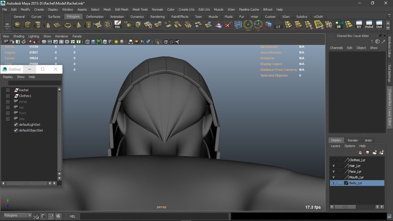 Rachel cartoon Teen Female Character 3D model_38