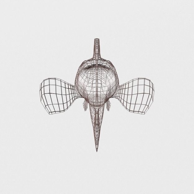 Stone Fish Low-poly 3D model_5