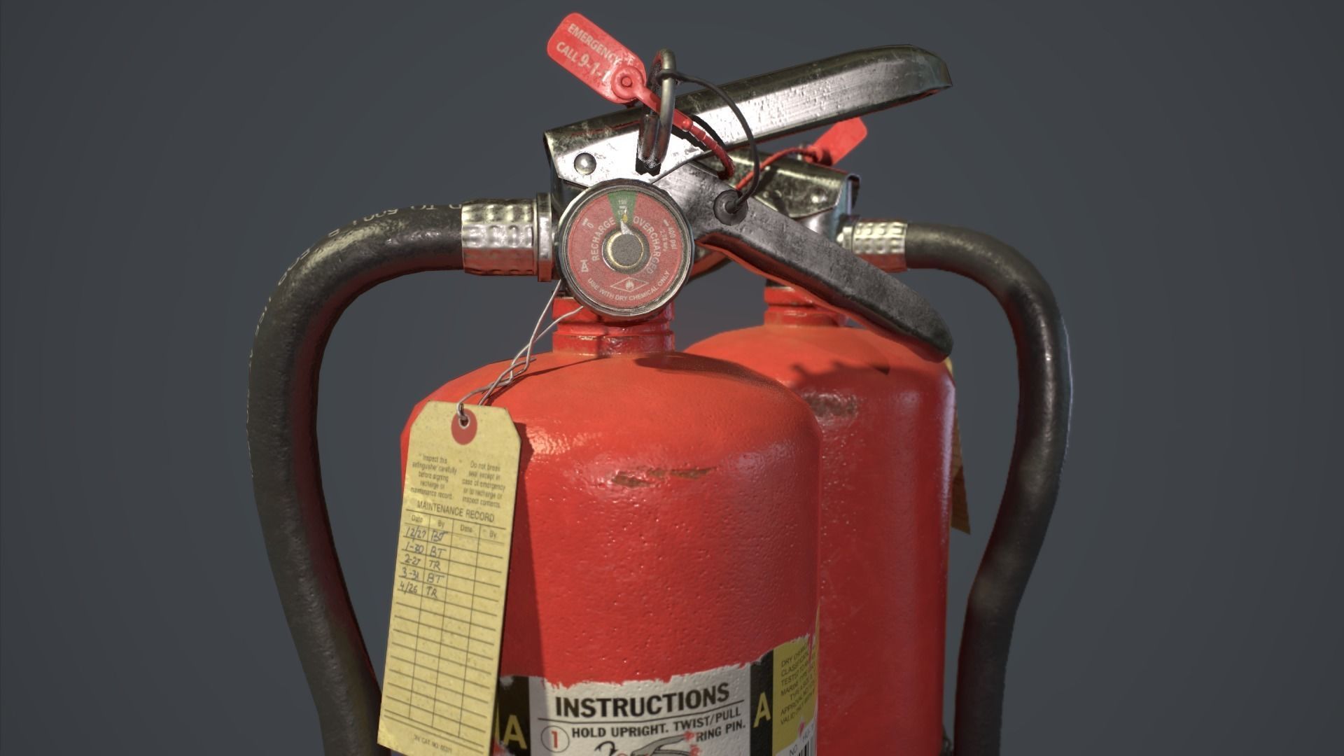 ABC Dry Chemical Fire Extinguisher 10 lb Low-poly 3D model_2