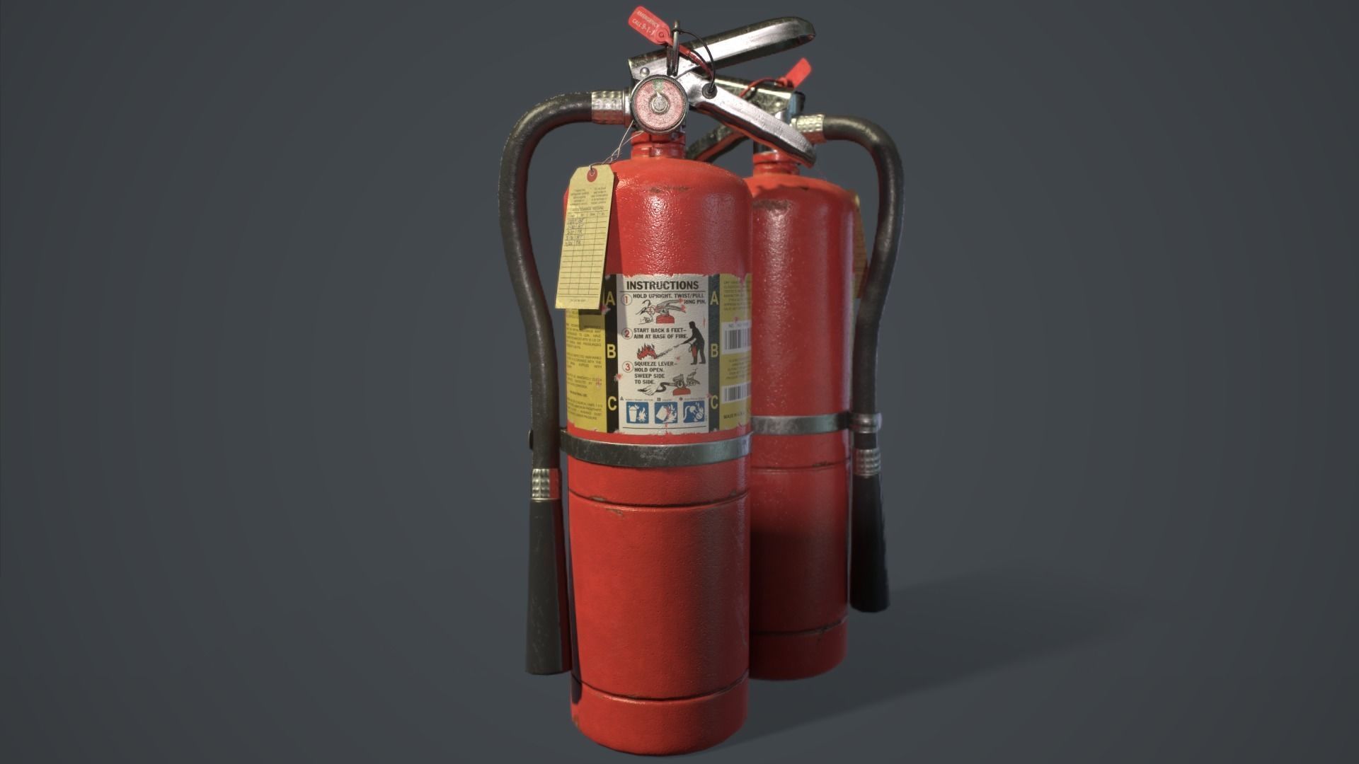 ABC Dry Chemical Fire Extinguisher 10 lb Low-poly 3D model_4