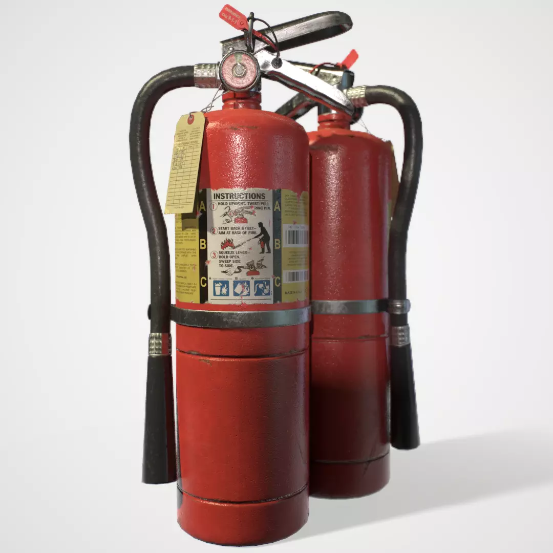ABC Dry Chemical Fire Extinguisher 10 lb Low-poly 3D model_0