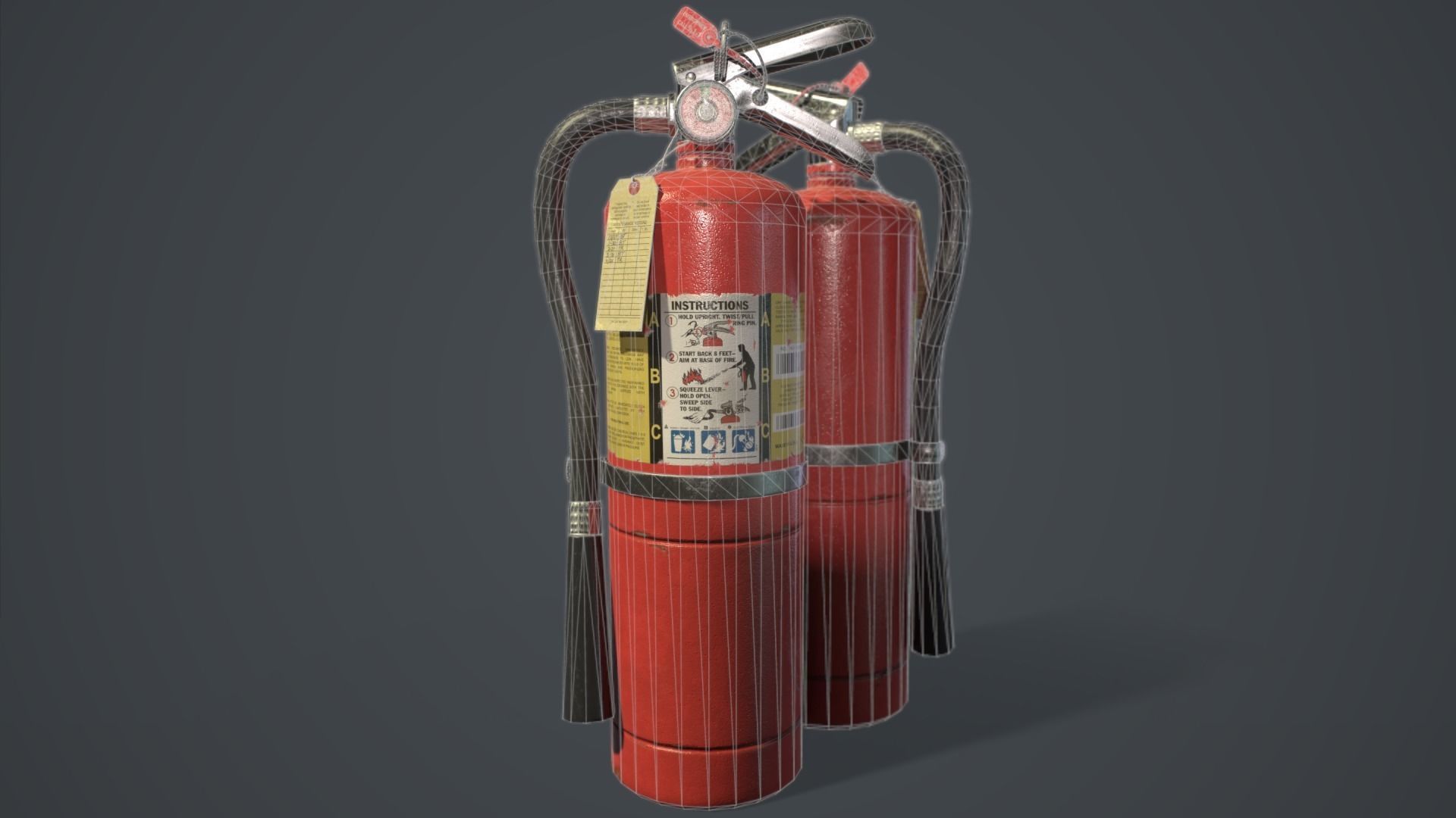ABC Dry Chemical Fire Extinguisher 10 lb Low-poly 3D model_5