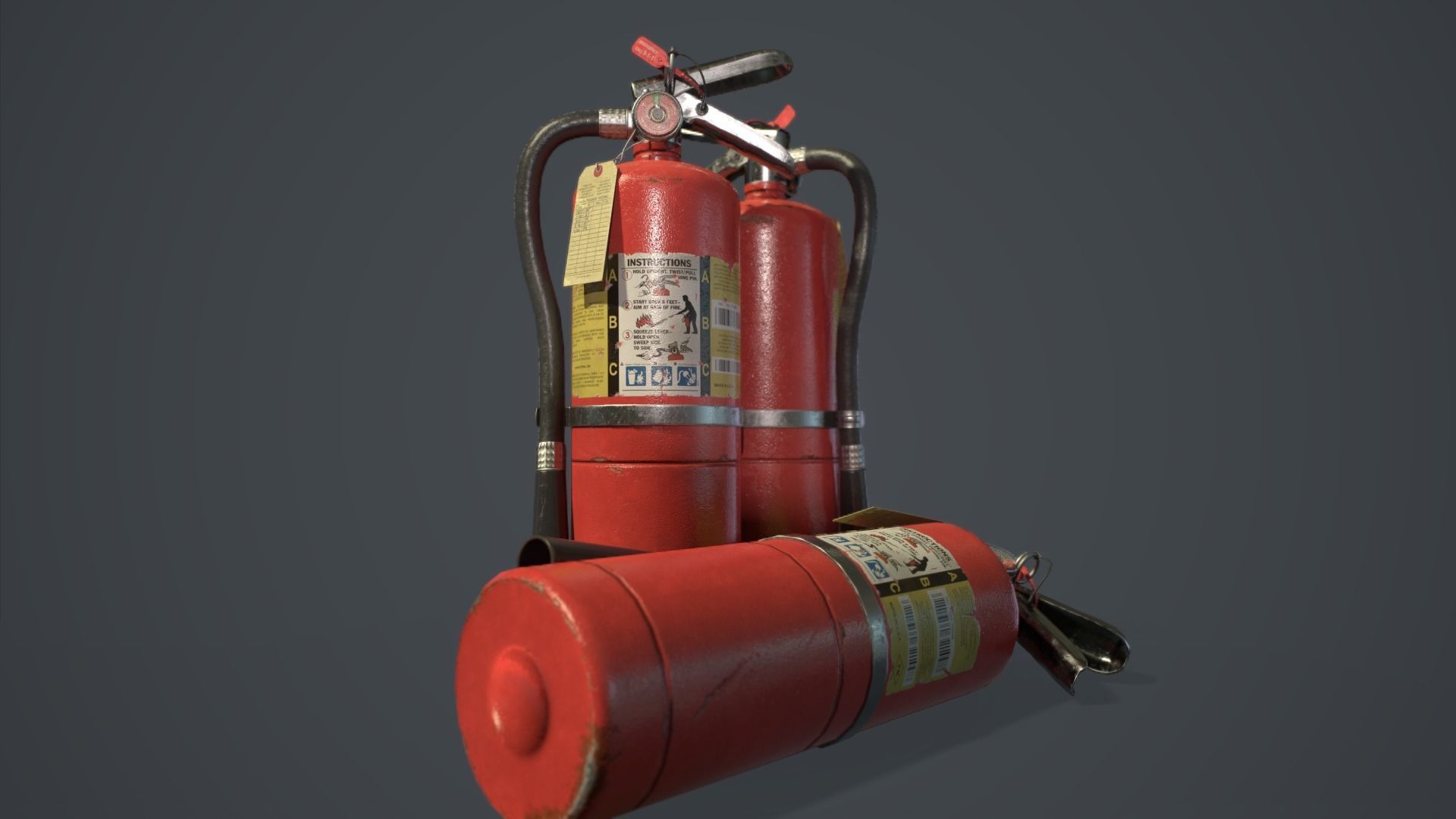 ABC Dry Chemical Fire Extinguisher 10 lb Low-poly 3D model_7