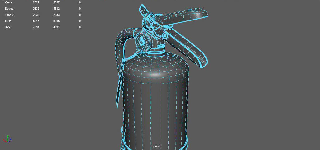 ABC Dry Chemical Fire Extinguisher 10 lb Low-poly 3D model_10