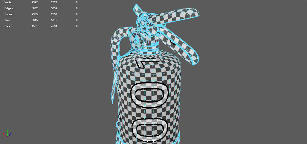 ABC Dry Chemical Fire Extinguisher 10 lb Low-poly 3D model_11