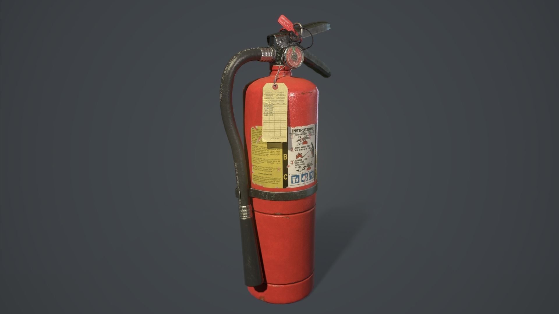 ABC Dry Chemical Fire Extinguisher 10 lb Low-poly 3D model_6