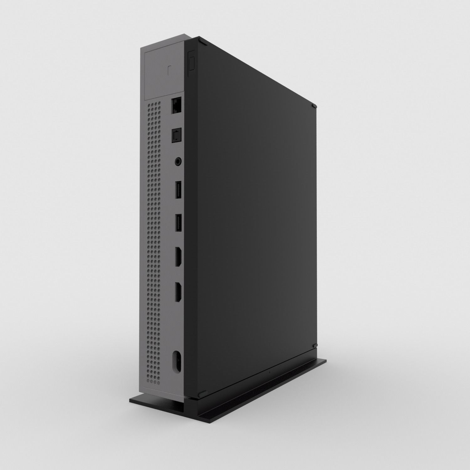 Xbox One S White Free 3D model_2