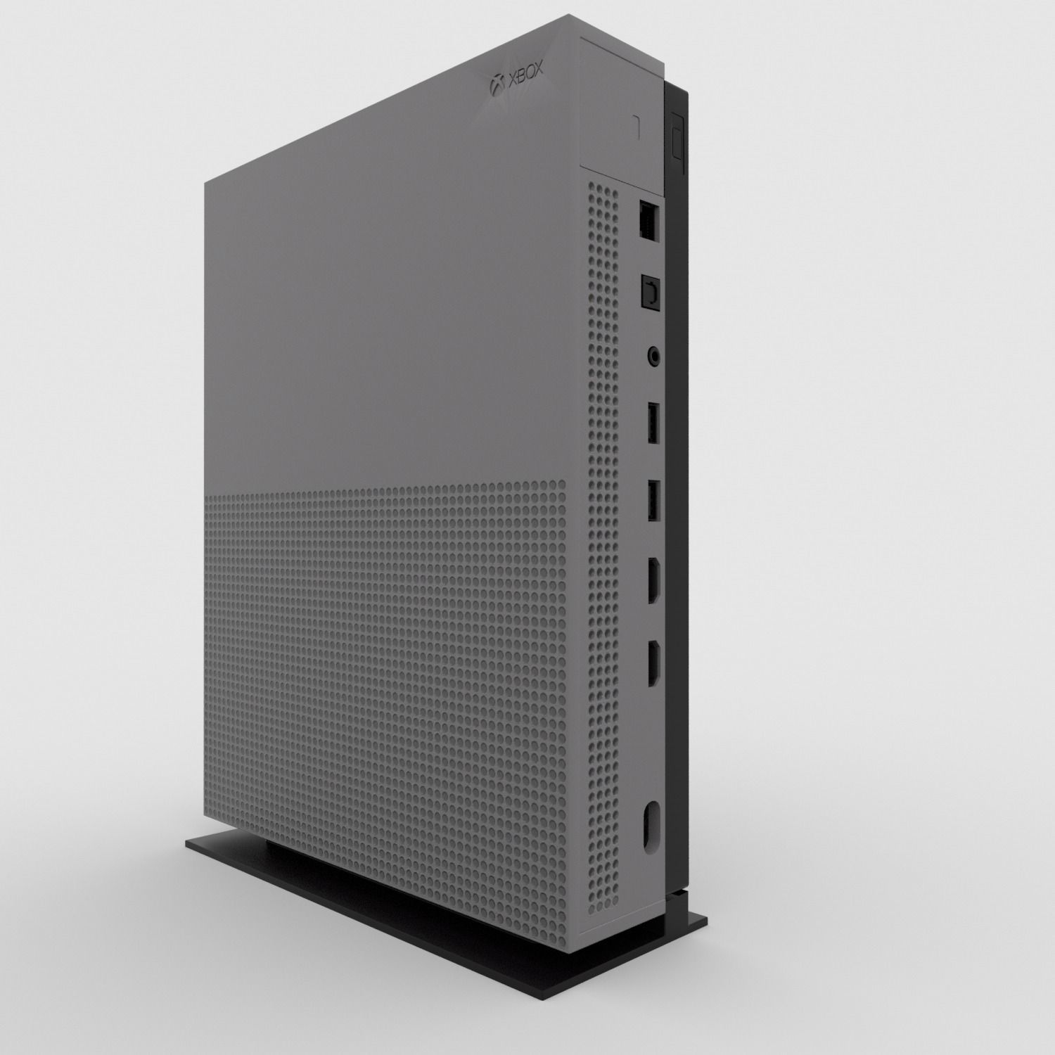 Xbox One S White Free 3D model_3