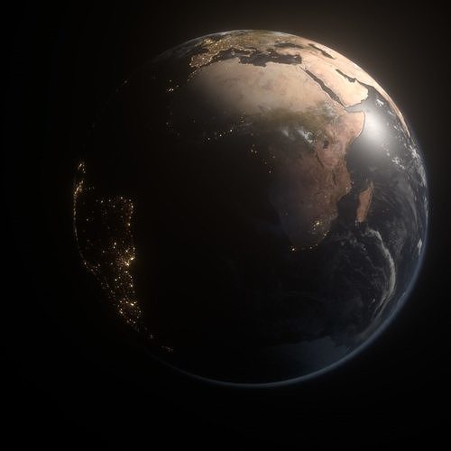 Earth Model Cinema 4D Low-poly 3D model