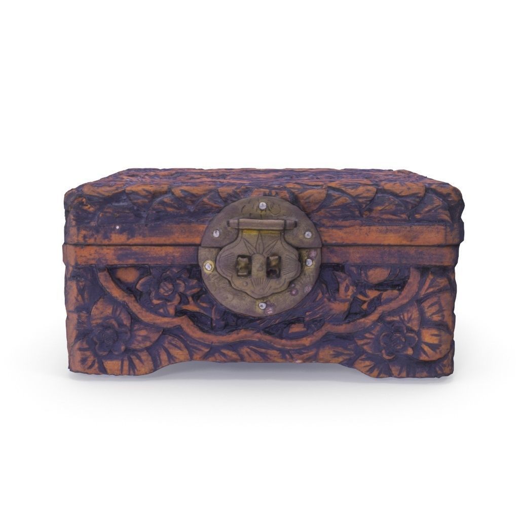 Small Chinese Chest 06 - Low and High Poly version Low-poly 3D model_6