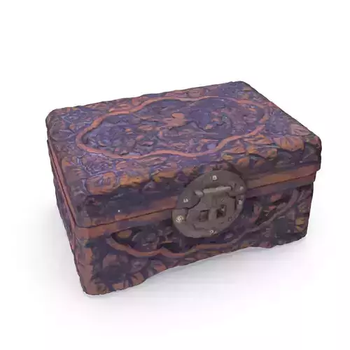 Small Chinese Chest 06 - Low and High Poly version Low-poly 3D model