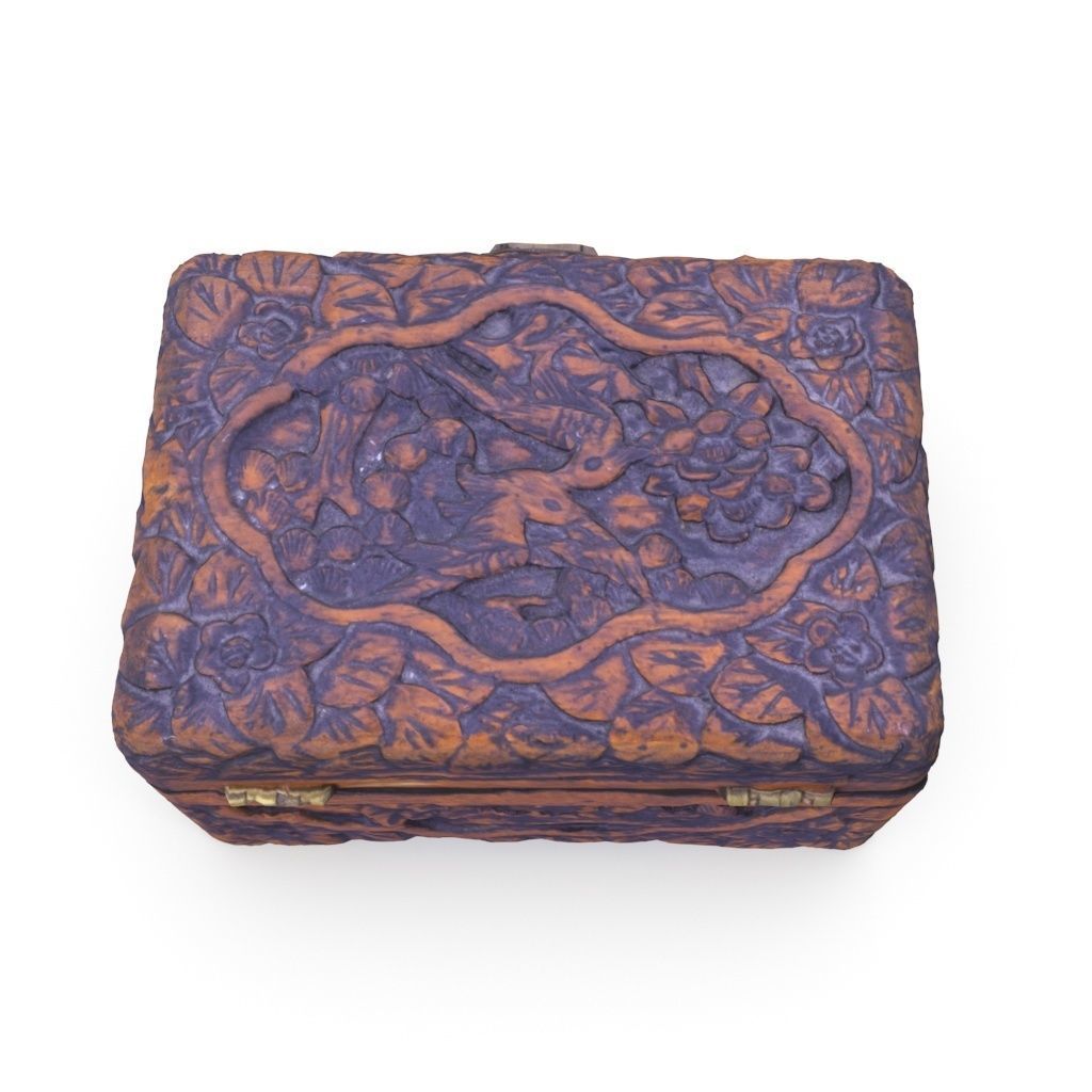 Small Chinese Chest 06 - Low and High Poly version Low-poly 3D model_3