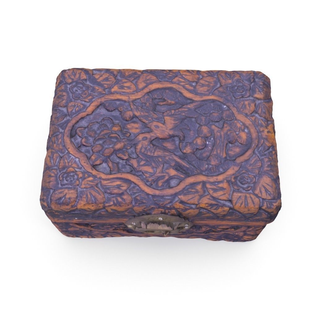 Small Chinese Chest 06 - Low and High Poly version Low-poly 3D model_4