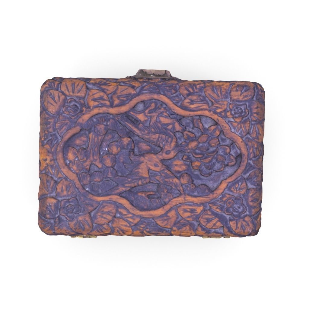 Small Chinese Chest 06 - Low and High Poly version Low-poly 3D model_2