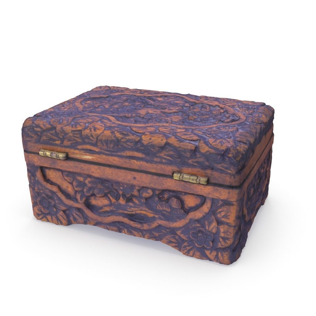 Small Chinese Chest 06 - Low and High Poly version Low-poly 3D model_5