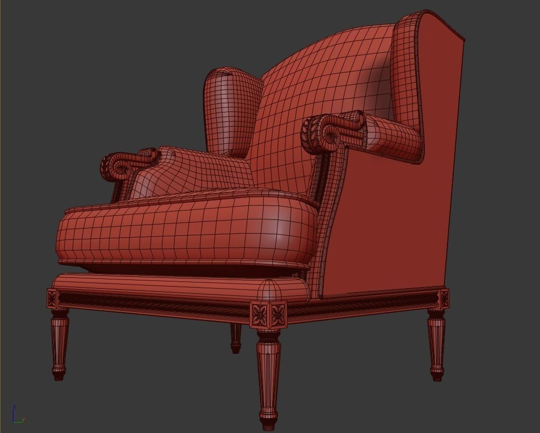 Bergere Jersey Armchair 3D model 3D model_4