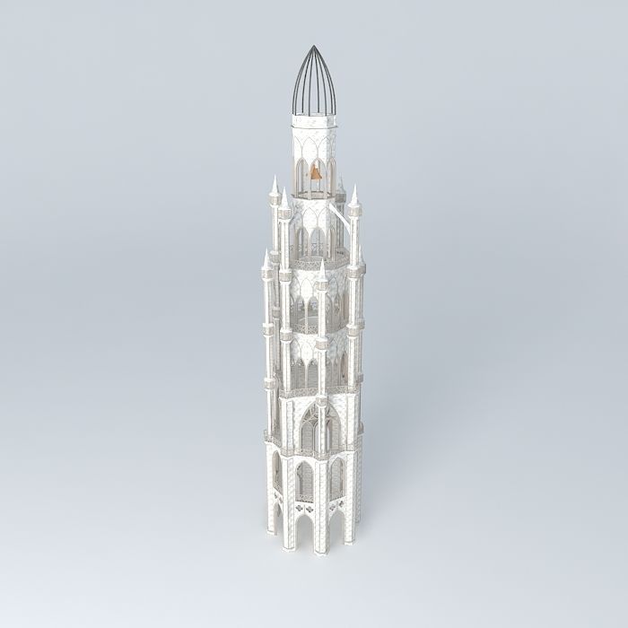 Gothic Bell Tower Free 3D model_2