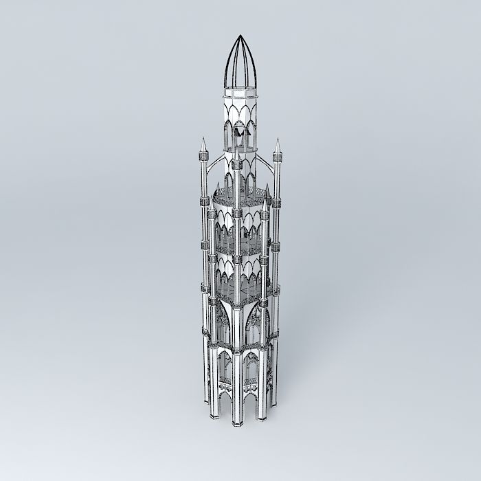 Gothic Bell Tower Free 3D model_4