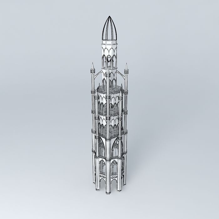 Gothic Bell Tower Free 3D model_3