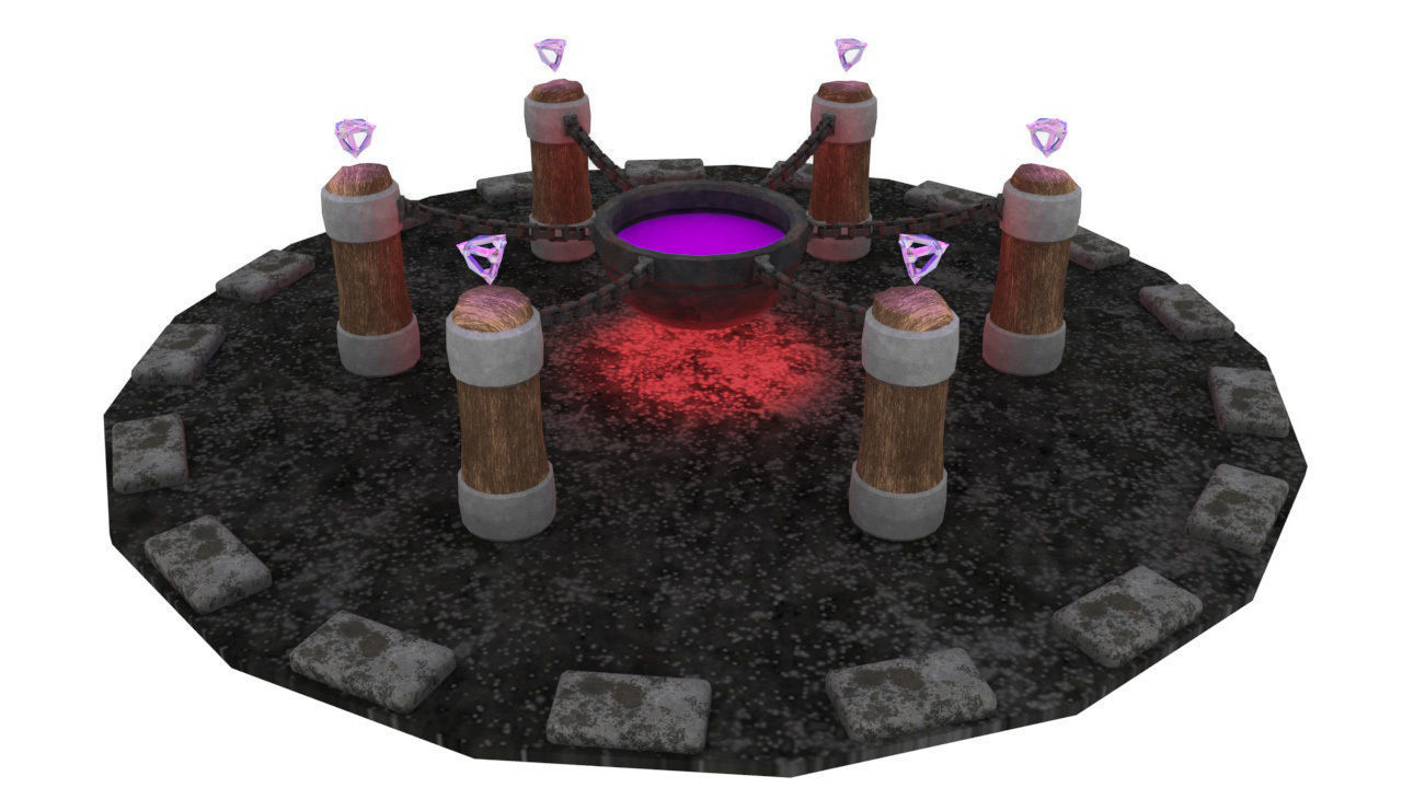 Magical Cauldron Low-poly 3D model