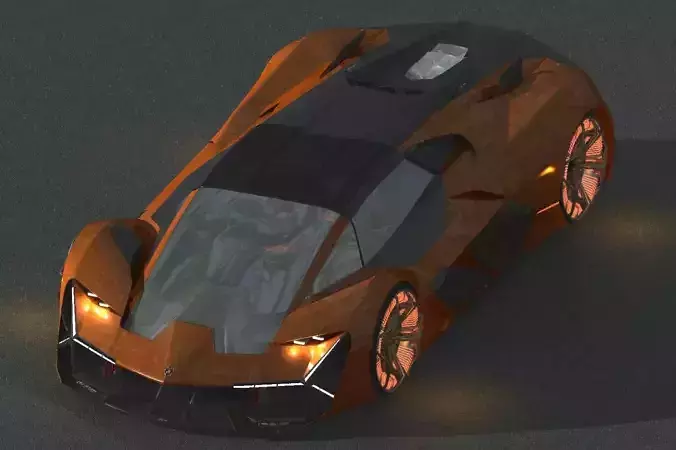 Concept-electric-sports-car futuristic orange car