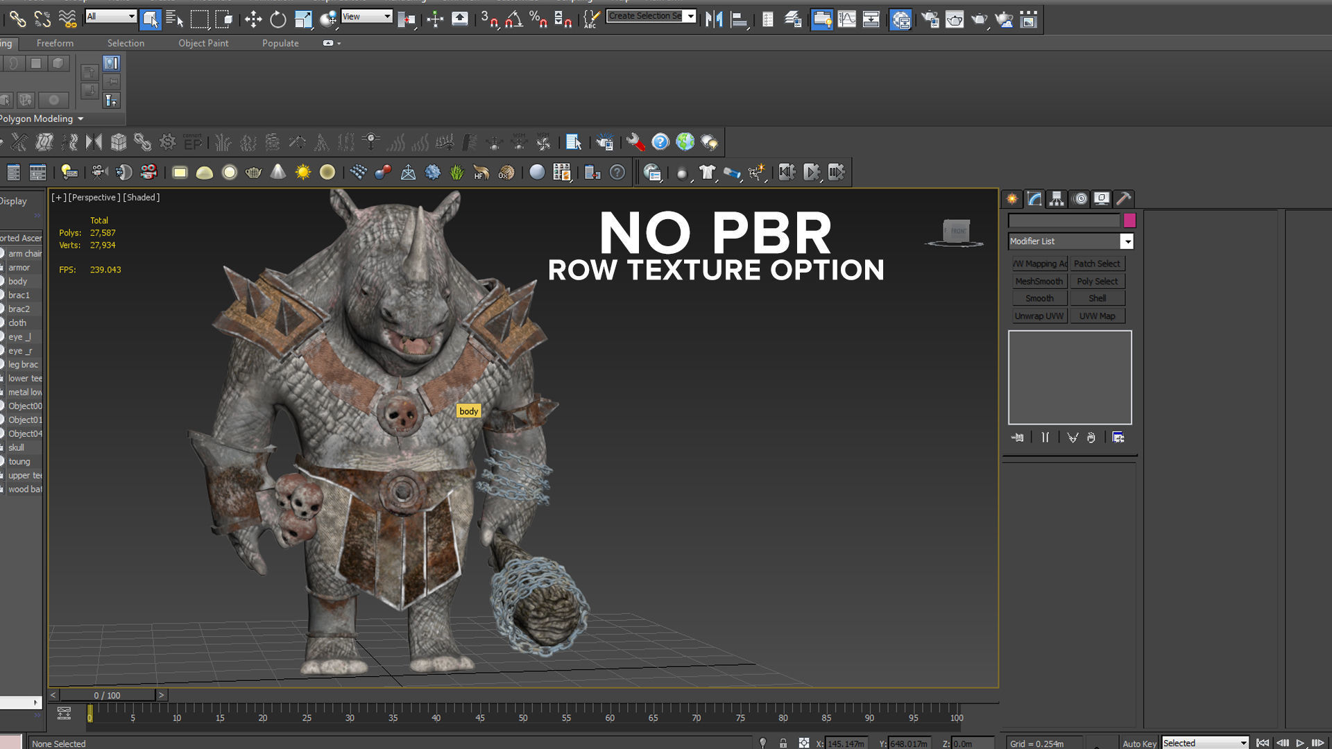 rhino game character  pbr -vr Low-poly 3D model_23