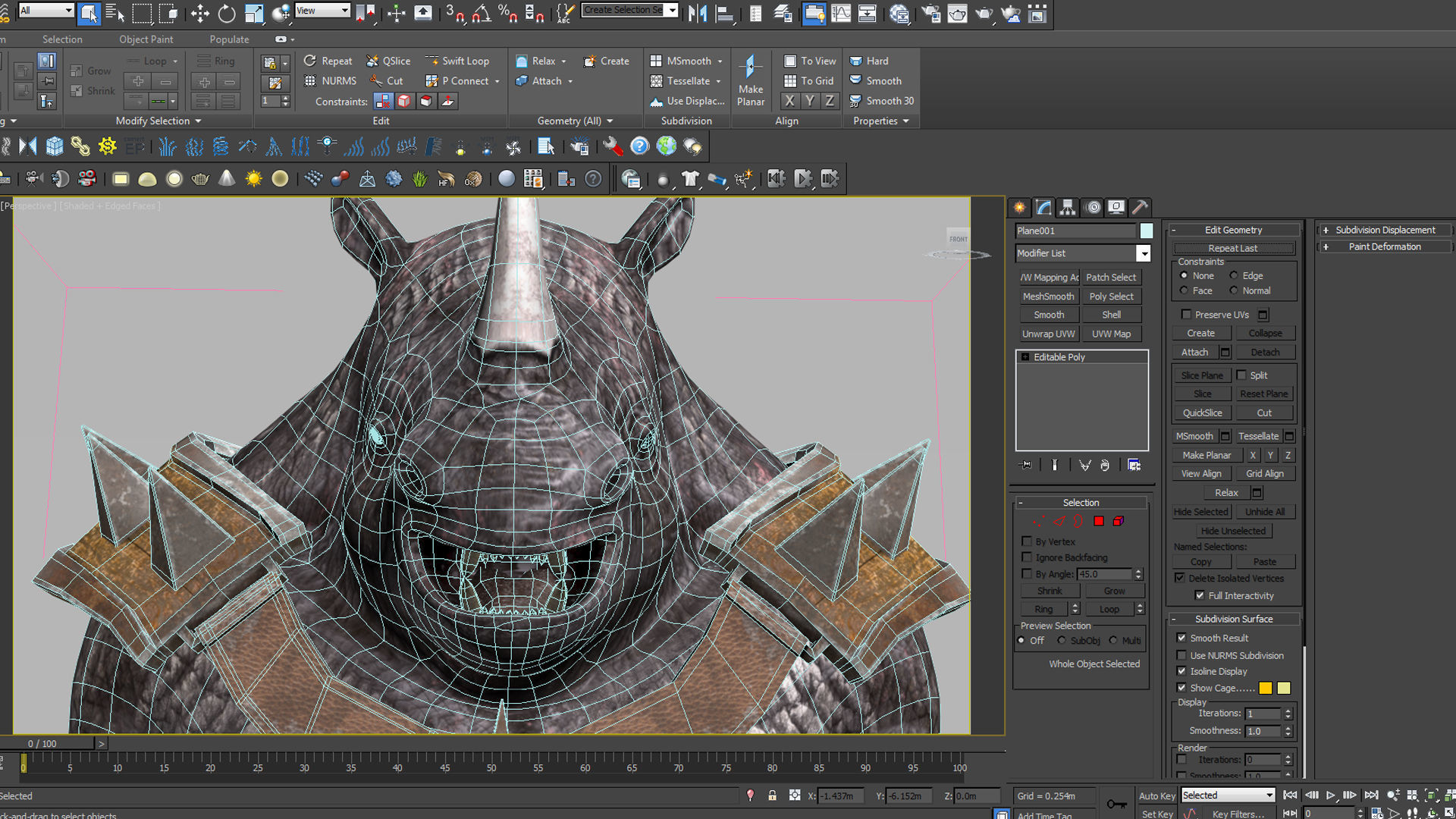 rhino game character  pbr -vr Low-poly 3D model_4