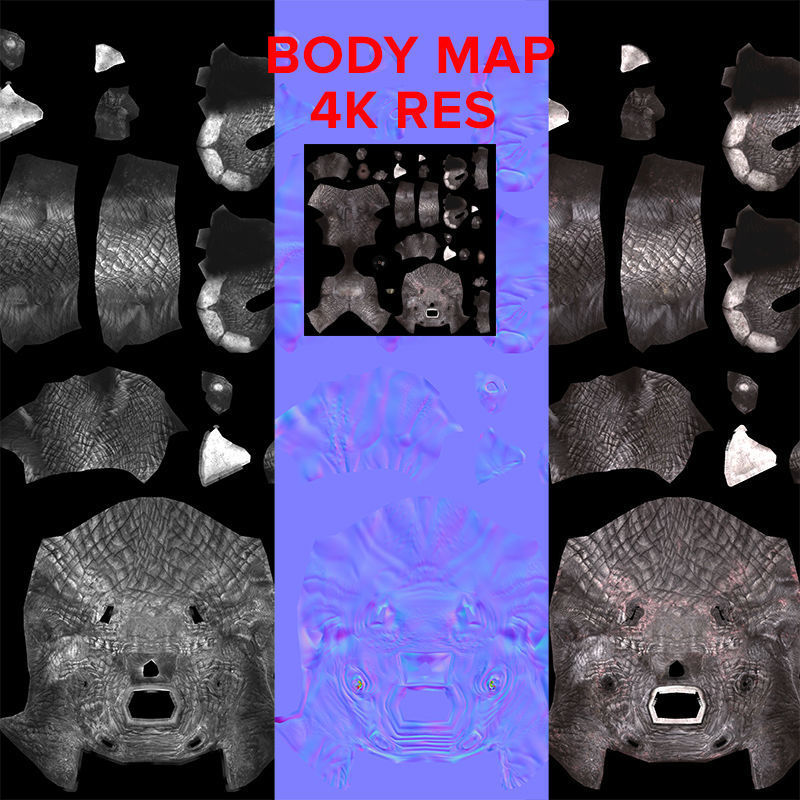 rhino game character  pbr -vr Low-poly 3D model_15