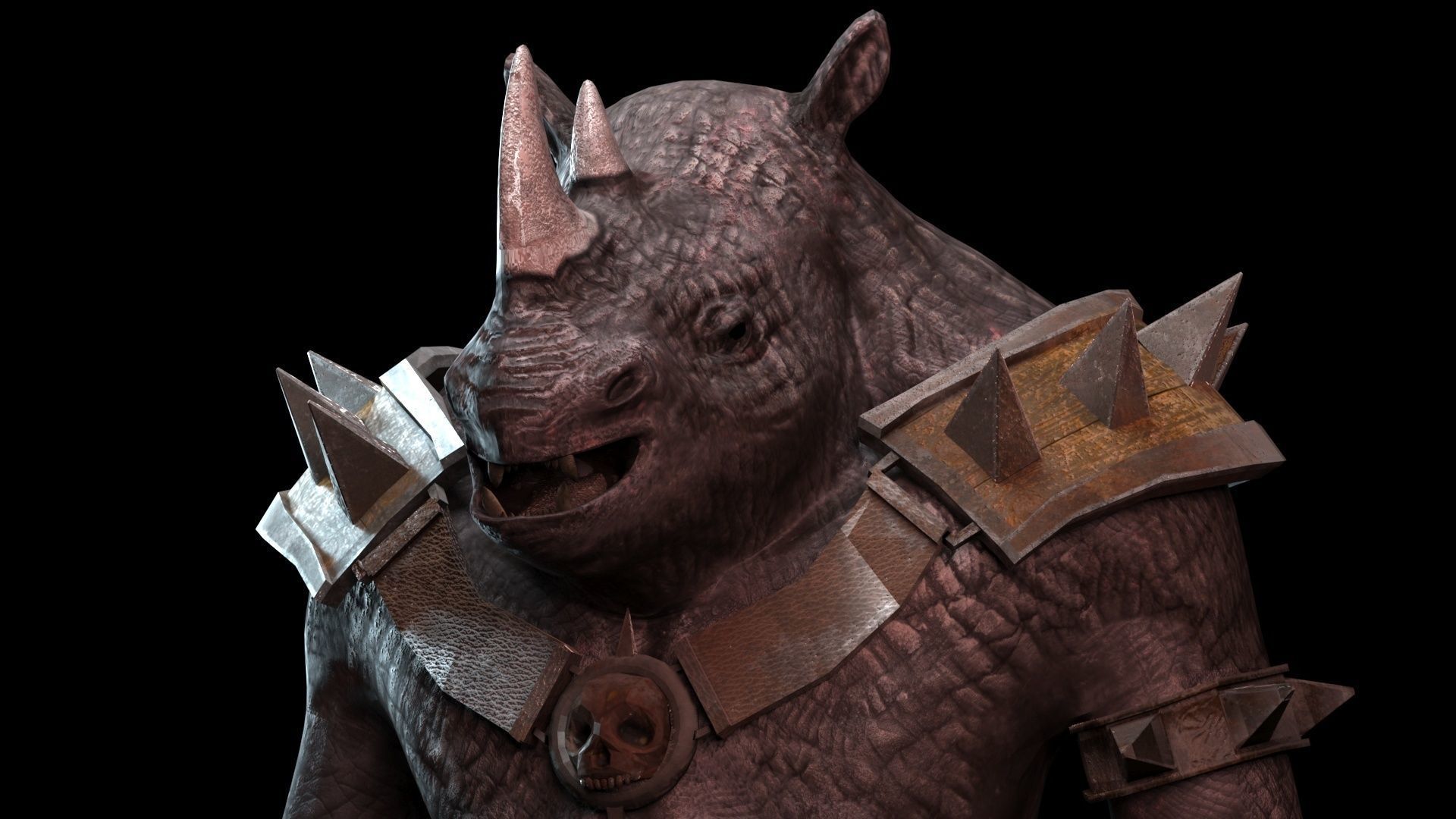 rhino game character  pbr -vr Low-poly 3D model_9