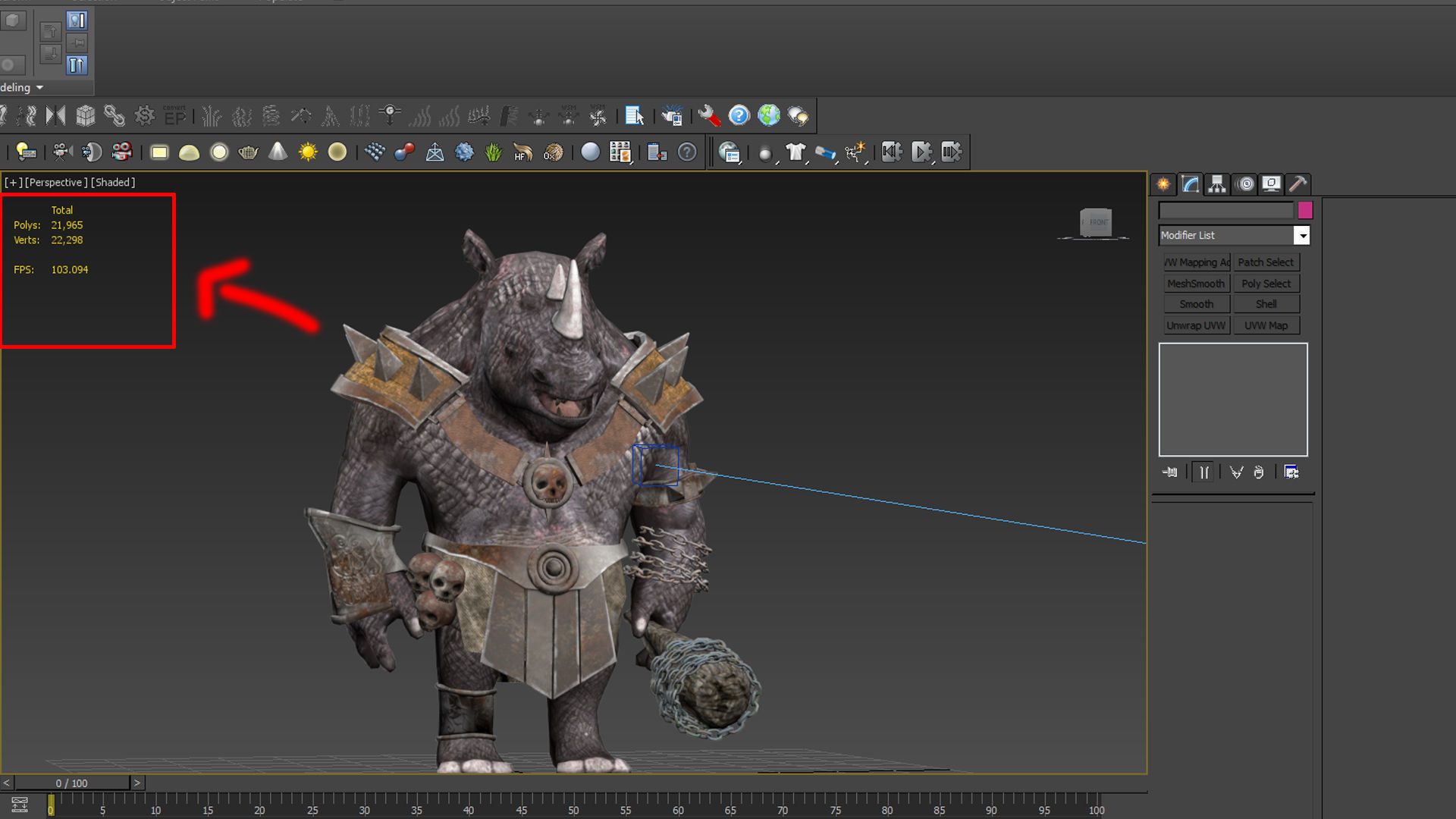 rhino game character  pbr -vr Low-poly 3D model_17