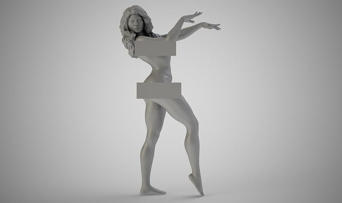 Dancer nude woman 3D print model