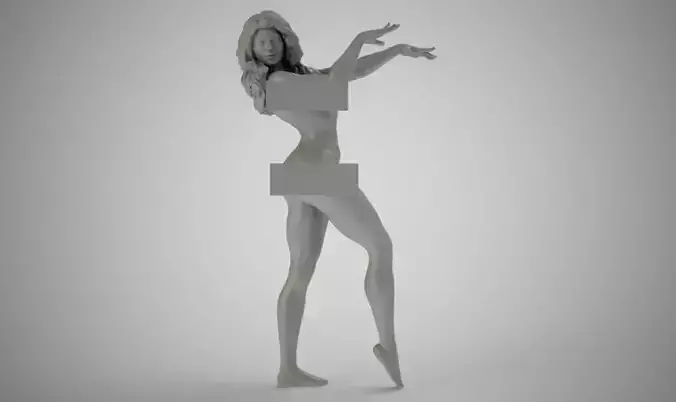 Dancer nude woman 3D print model