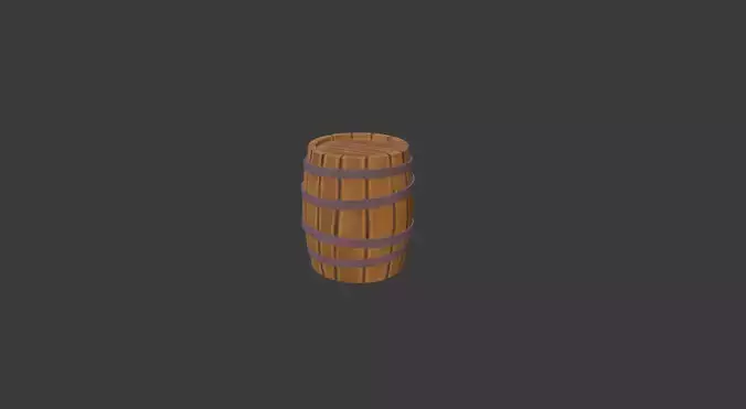Stylized Wood Barrel