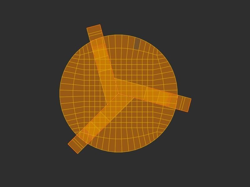 Wooden Stool Low-poly 3D model_5