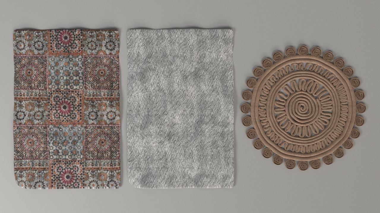 Carpets rug on table Free 3D model_2