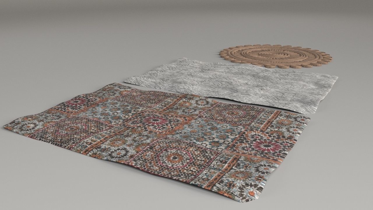 Carpets rug on table Free 3D model_3