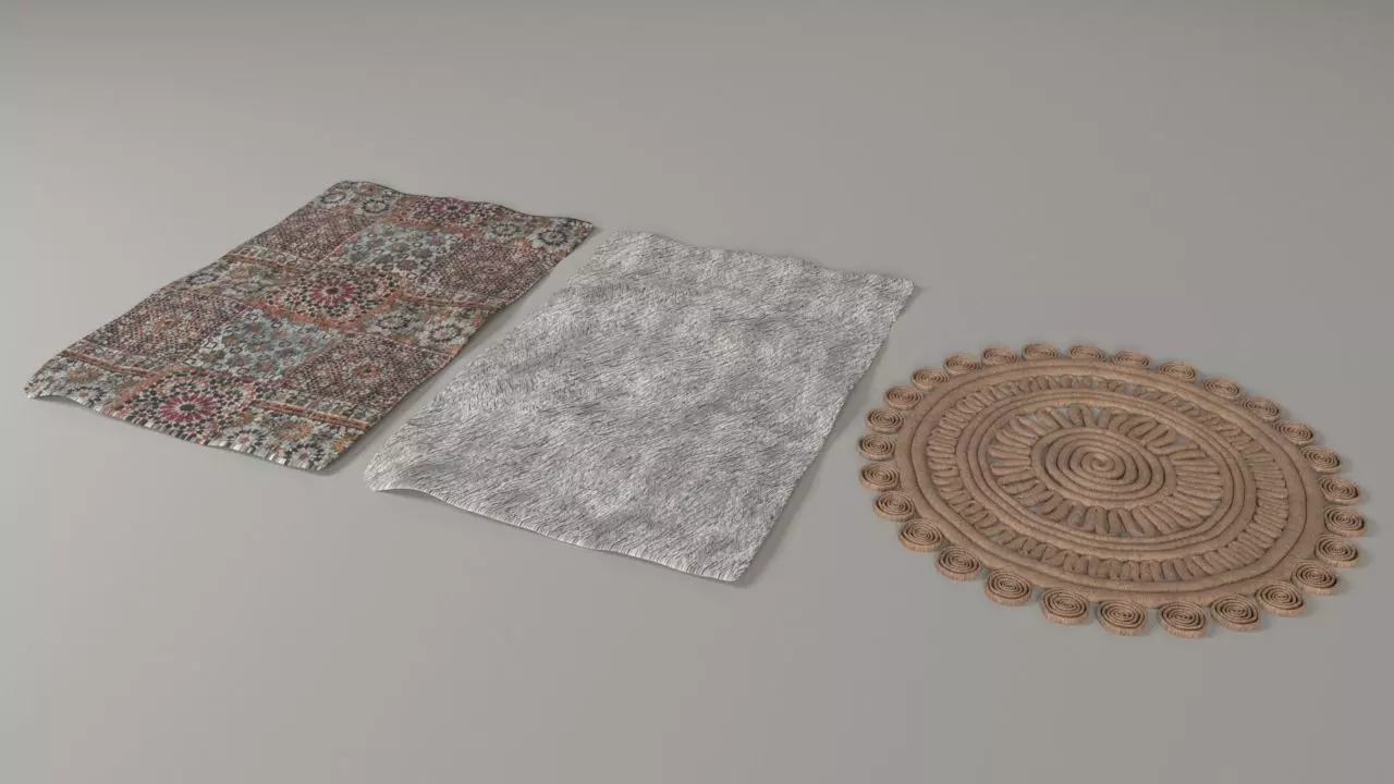 Carpets rug on table Free 3D model_0